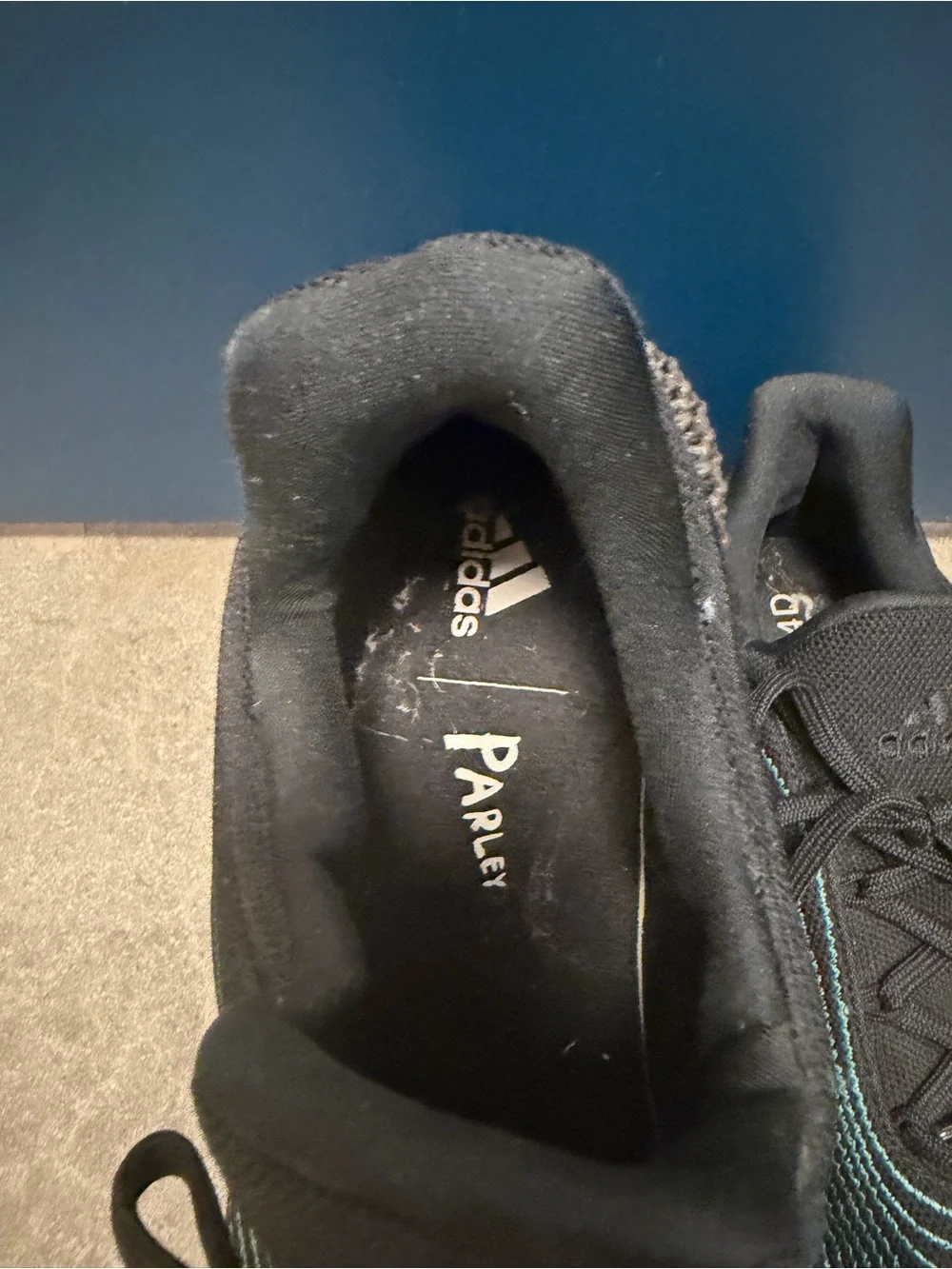 MENS ADIDAS x PARLEY ULTRA 4D UCAGED SNEAKERS, SIZE US 11, BLACK BLUE SPIRIT